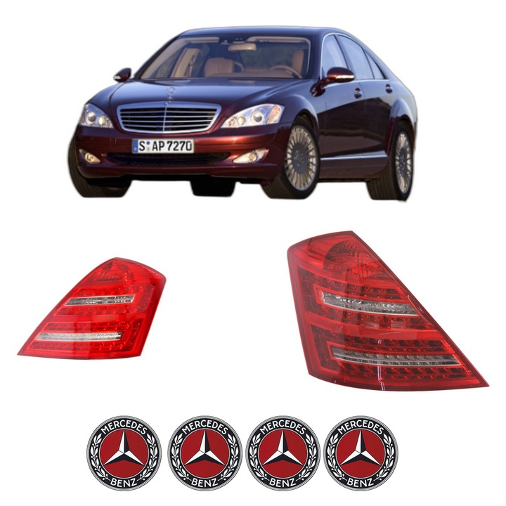 Set Stopuri Spate Stanga Dreapta MERCEDES-BENZ S-CLASS (W221, V221) din 2005-2013, Auto, DEPO, 4x Stickere auto cu MERCEDES-BENZ