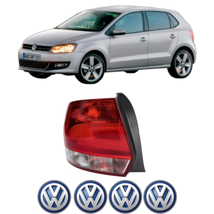 Lampa Stop Spate Stanga Volkswagen POLO Van V (6R1, 6C1) din 2009-2017, Auto, DEPO, 4x Stickere auto cu Volkswagen