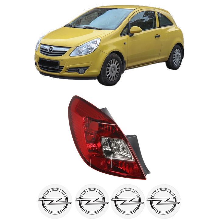 Lampa Stop Spate Stanga OPEL CORSA D Hatchback Van (S07) din 2006-2014, Auto, TYC, 4x Stickere auto cu OPEL
