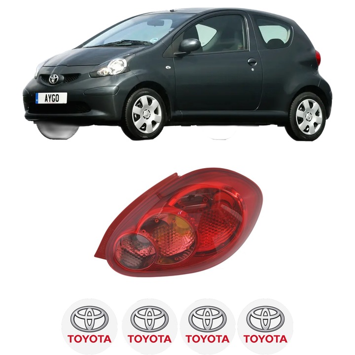 Lampa Stop Spate Dreapta TOYOTA AYGO Hatchback Van (_B1_) din 2005-2014, Auto, TYC, 4x Stickere auto cu TOYOTA