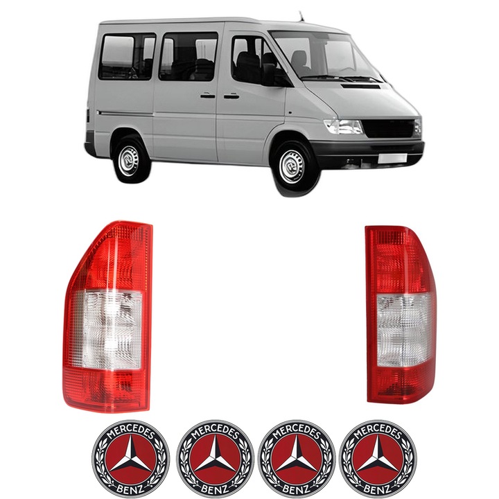 Set Stopuri Spate Stanga Dreapta MERCEDES-BENZ SPRINTER 2-t Bus (B901, B902) din 1995-2006, Auto, TYC, 4x Stickere auto cu MERCEDES-BENZ