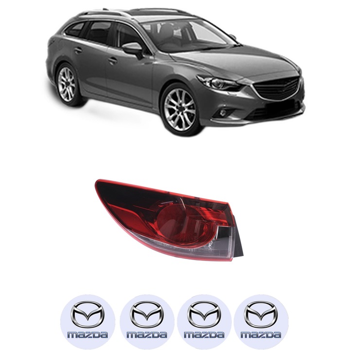 Lampa Stop Spate Stanga MAZDA 6 Estate (GJ, GL) din 2012-2020, Auto, DEPO, 4x Stickere auto cu MAZDA
