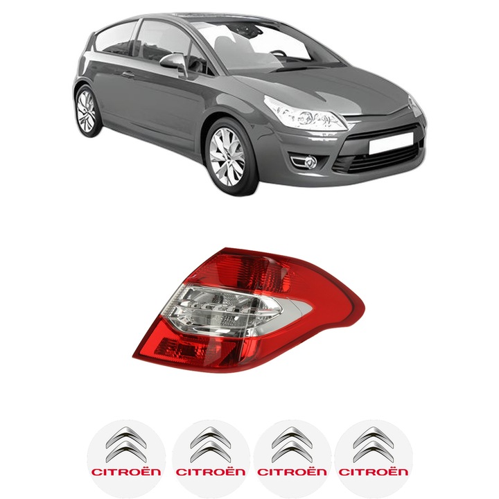 Lampa Stop Spate Dreapta CITROEN C4 Coupe (LA_) din 2004-2011, Auto, TYC, 4x Stickere auto cu CITROEN