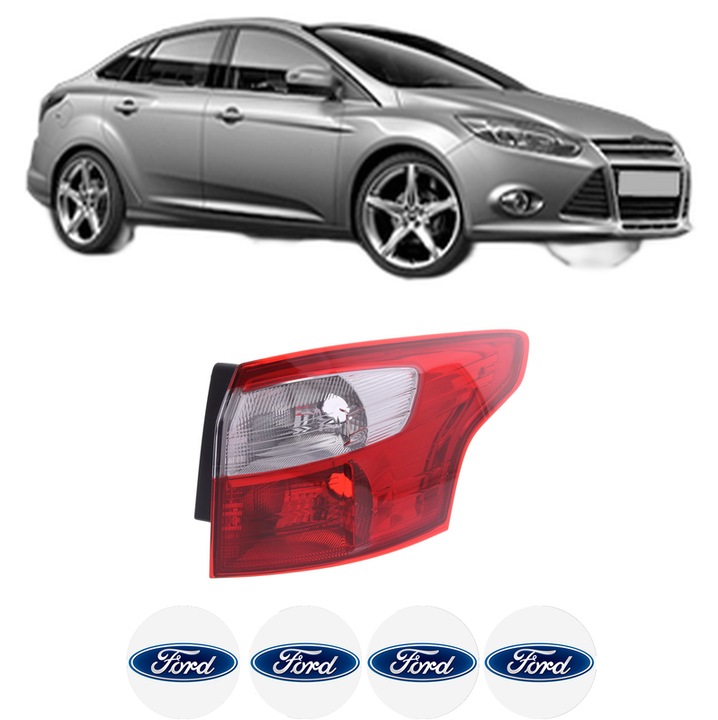 Lampa Stop Spate Dreapta FORD FOCUS III Saloon din 2010-2020, Auto, TYC, 4x Stickere auto cu FORD