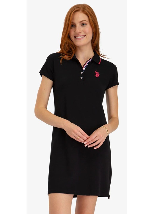 Рокля, U.S. Polo Assn., с кант, черна, Черен