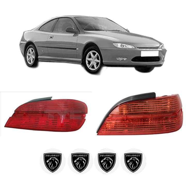 Set Stopuri Spate Stanga Dreapta PEUGEOT 406 Coupe (8C) din 1997-2004, Auto, TYC, 4x Stickere auto cu PEUGEOT