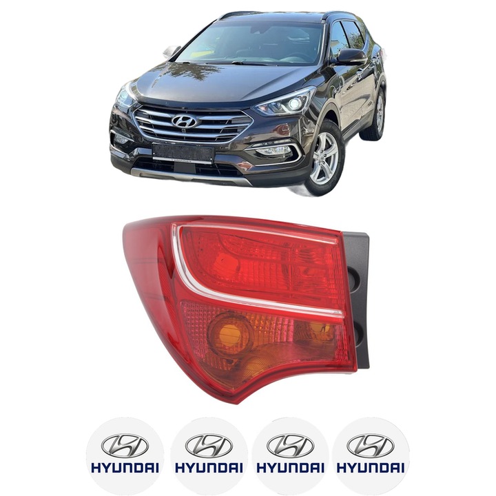 Lampa Stop Spate Stanga HYUNDAI SANTA FÉ III (DM, DMA) din 2012-2018, Auto, DEPO, 4x Stickere auto cu HYUNDAI