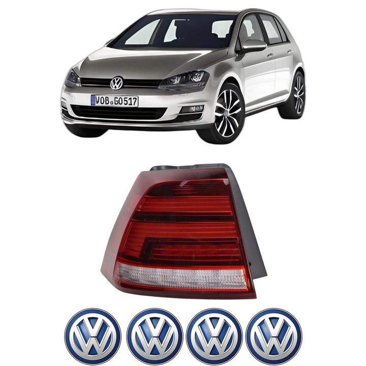 Lampa Stop Spate Stanga Volkswagen GOLF VII Van (5G1) din 2012-2017, Auto, TYC, 4x Stickere auto cu Volkswagen
