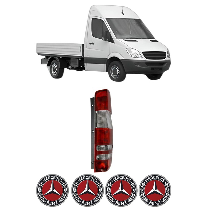 Lampa Stop Spate Dreapta MERCEDES-BENZ SPRINTER 3, 5-t Platform/Chassis (B906) din 2006-2018, Auto, TYC, 4x Stickere auto cu MERCEDES-BENZ