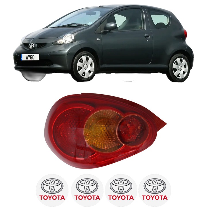 Lampa Stop Spate Stanga TOYOTA AYGO Hatchback Van (_B1_) din 2005-2014, Auto, TYC, 4x Stickere auto cu TOYOTA
