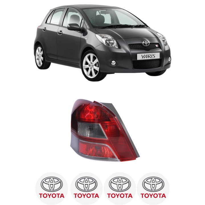Lampa Stop Spate Stanga TOYOTA YARIS (_P9_) din 2005-2014, Auto, DEPO, 4x Stickere auto cu TOYOTA