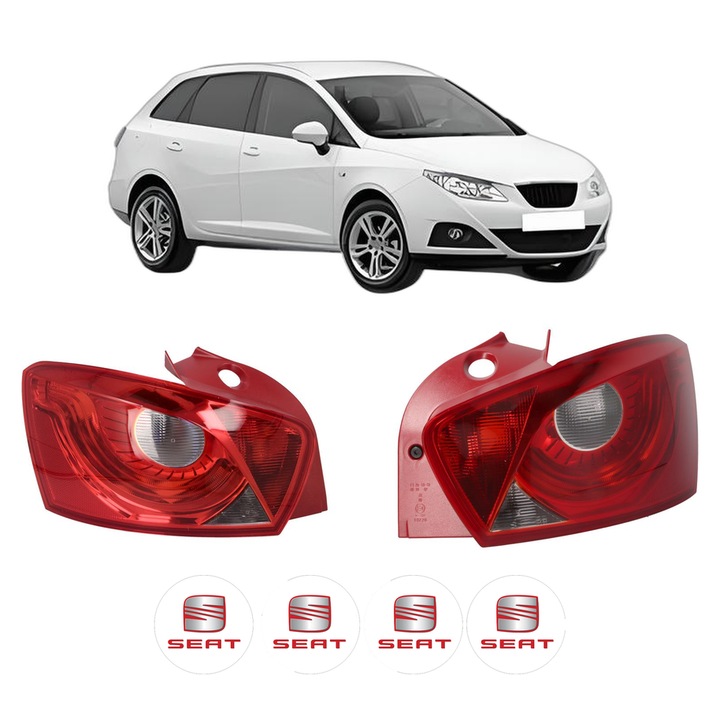 Set Stopuri Spate Stanga Dreapta SEAT IBIZA IV ST (6J8, 6P8) din 2010-2016, Auto, TYC, 4x Stickere auto cu SEAT