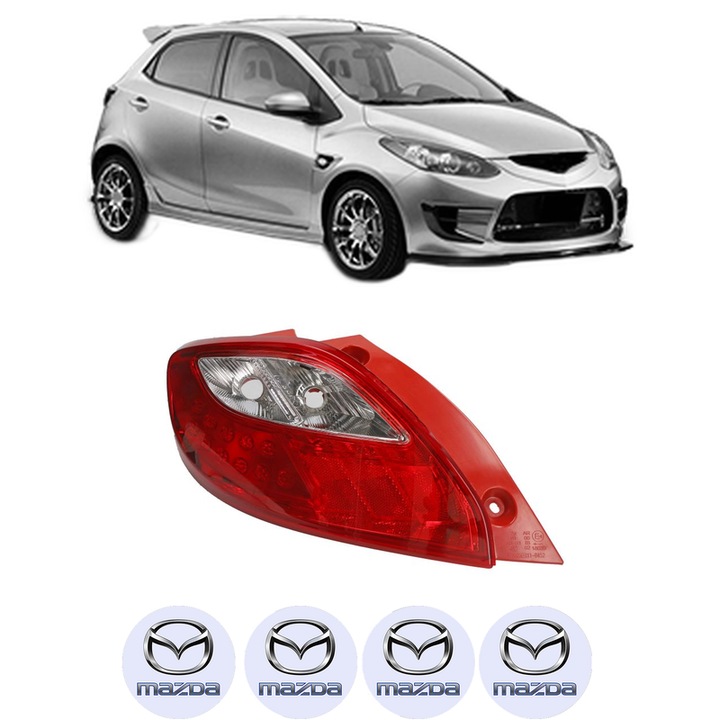Lampa Stop Spate Stanga MAZDA 2 (DE_, DH_) din 2007-2015, Auto, TYC, 4x Stickere auto cu MAZDA