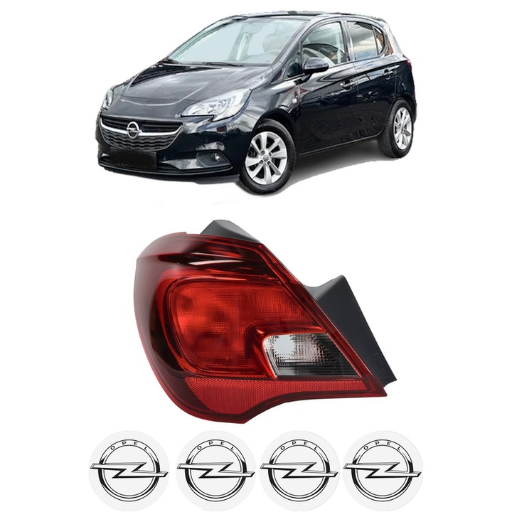 Lampa Stop Spate Stanga OPEL CORSA E Hatchback Van (X15) din 2014-2015, Auto, TYC, 4x Stickere auto cu OPEL