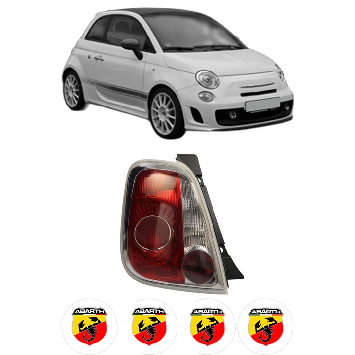 Lampa Stop Spate Stanga ABARTH 500C / 595C / 695C din 2008-2016, Auto, TYC, 4x Stickere auto cu ABARTH