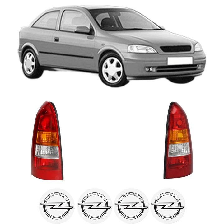 Set Stopuri Spate Stanga Dreapta OPEL ASTRA G Hatchback (T98) din 1998-2009, Auto, TYC, 4x Stickere auto cu OPEL