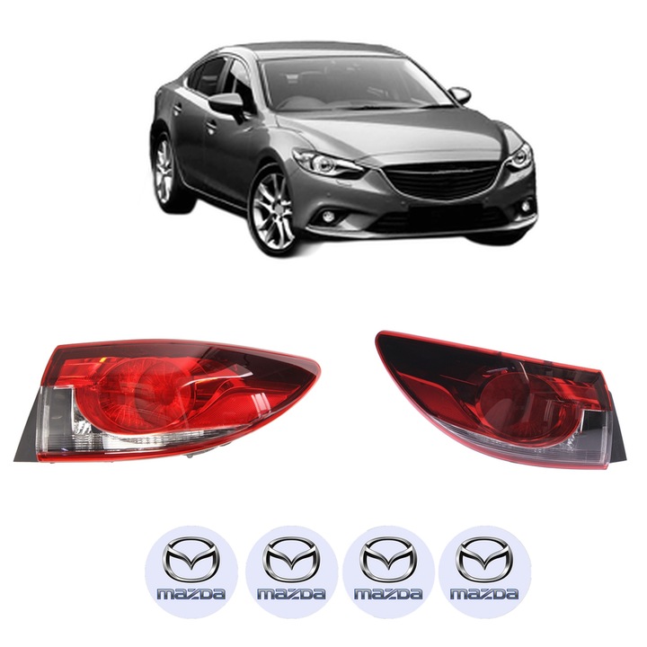 Set Stopuri Spate Stanga Dreapta MAZDA 6 Saloon (GJ, GL) din 2012-2020, Auto, DEPO, 4x Stickere auto cu MAZDA