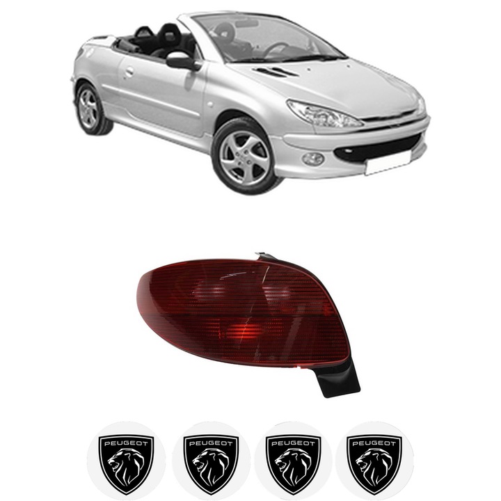 Lampa Stop Spate Stanga PEUGEOT 206 CC (2D) din 2000-2007, Auto, DEPO, 4x Stickere auto cu PEUGEOT