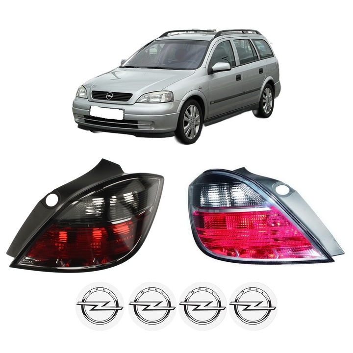 Set Stopuri Spate Stanga Dreapta OPEL ASTRA H Estate Van (L70) din 2004-2014, Auto, DEPO, 4x Stickere auto cu OPEL