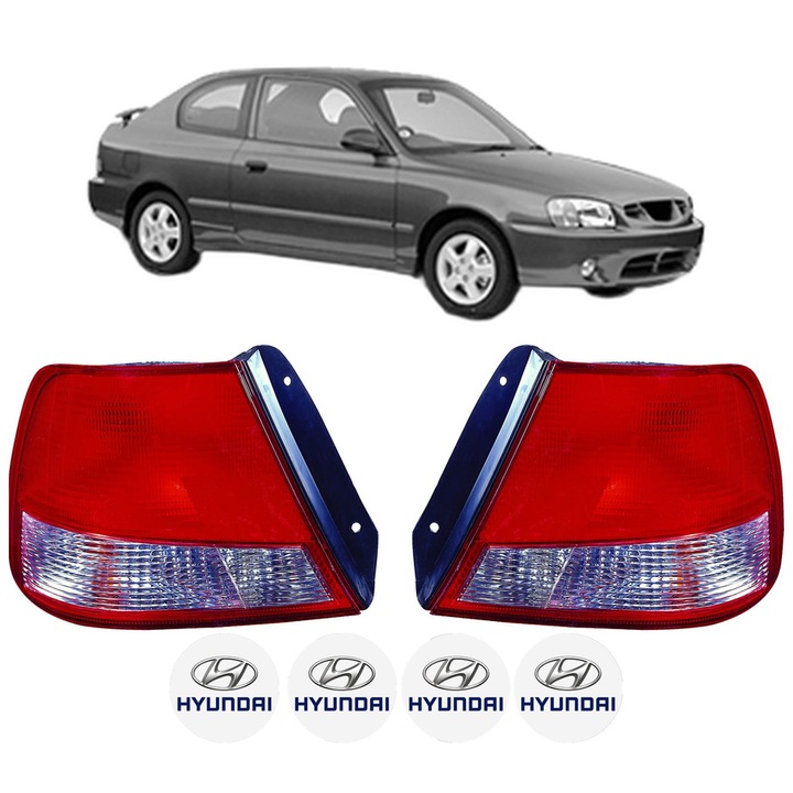 Set Stopuri Spate Stanga Dreapta HYUNDAI ACCENT II (LC) din 2000-2005, Auto, DEPO, 4x Stickere auto cu HYUNDAI