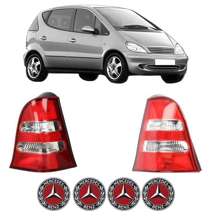 Set Stopuri Spate Stanga Dreapta MERCEDES-BENZ A-CLASS (W168) din 1997-2004, Auto, DEPO, 4x Stickere auto cu MERCEDES-BENZ