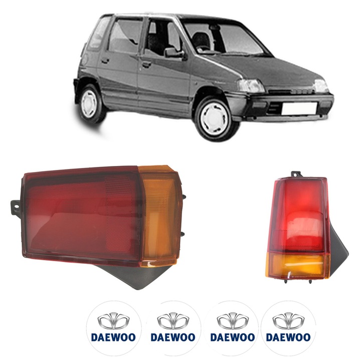 Set Stopuri Spate Stanga Dreapta DAEWOO TICO (KLY3) din 1995-2000, Auto, DEPO, 4x Stickere auto cu DAEWOO