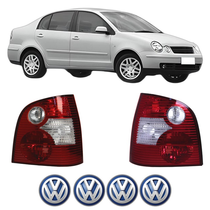 Set Stopuri Spate Stanga Dreapta Volkswagen POLO IV Saloon (9A4, 9A2, 9N2, 9A6) din 2002-2012, Auto, DEPO, 4x Stickere auto cu Volkswagen