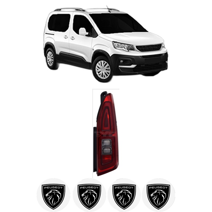 Lampa Stop Spate Stanga PEUGEOT RIFTER din 2018-2023, Auto, TYC, 4x Stickere auto cu PEUGEOT