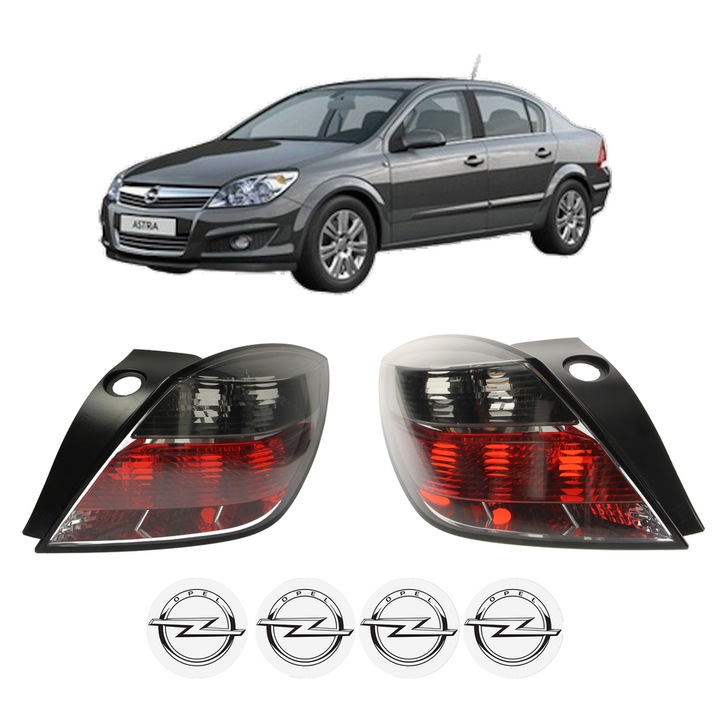 Set Stopuri Spate Stanga Dreapta OPEL ASTRA H Saloon (A04) din 2007-2014, Auto, DEPO, 4x Stickere auto cu OPEL