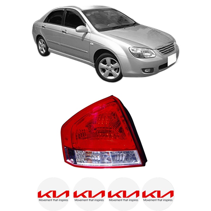 Lampa Stop Spate Stanga KIA CERATO I Saloon (LD) din 2004-2009, Auto, DEPO, 4x Stickere auto cu KIA