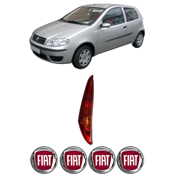 Lampa Stop Spate Stanga FIAT PUNTO Hatchback Van (188_) din 2000-2009, Auto, TYC, 4x Stickere auto cu FIAT