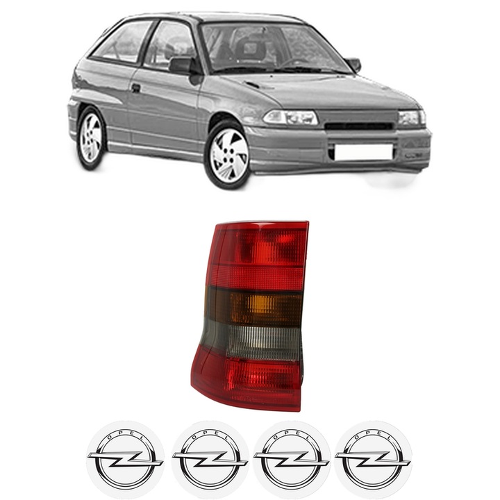 Lampa Stop Spate Stanga OPEL ASTRA F Hatchback (T92) din 1991-1998, Auto, TYC, 4x Stickere auto cu OPEL