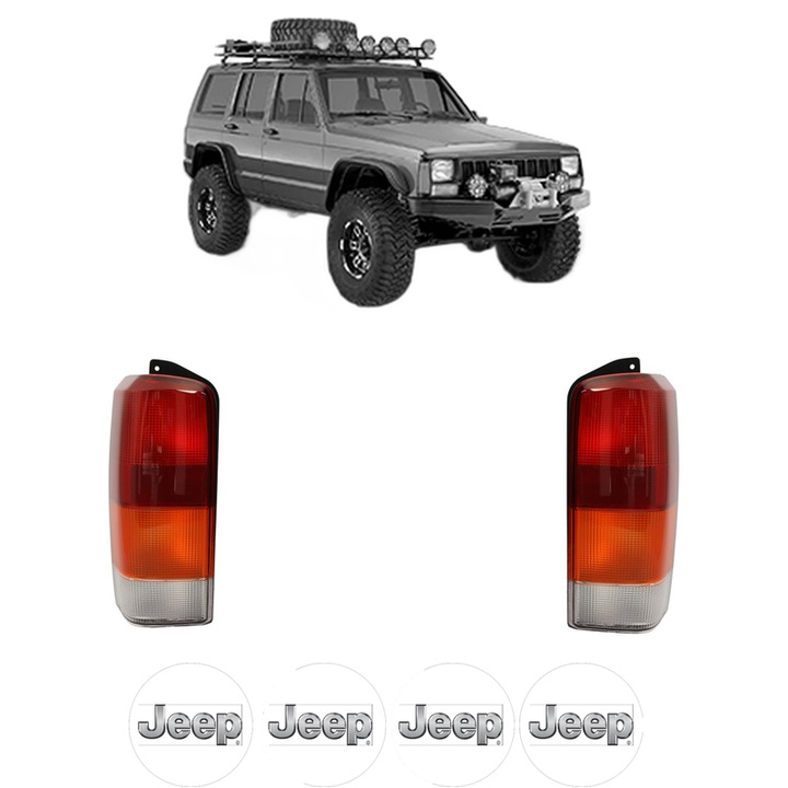 Set Stopuri Spate Stanga Dreapta JEEP CHEROKEE (XJ) din 1983-2001, Auto, TYC, 4x Stickere auto cu JEEP