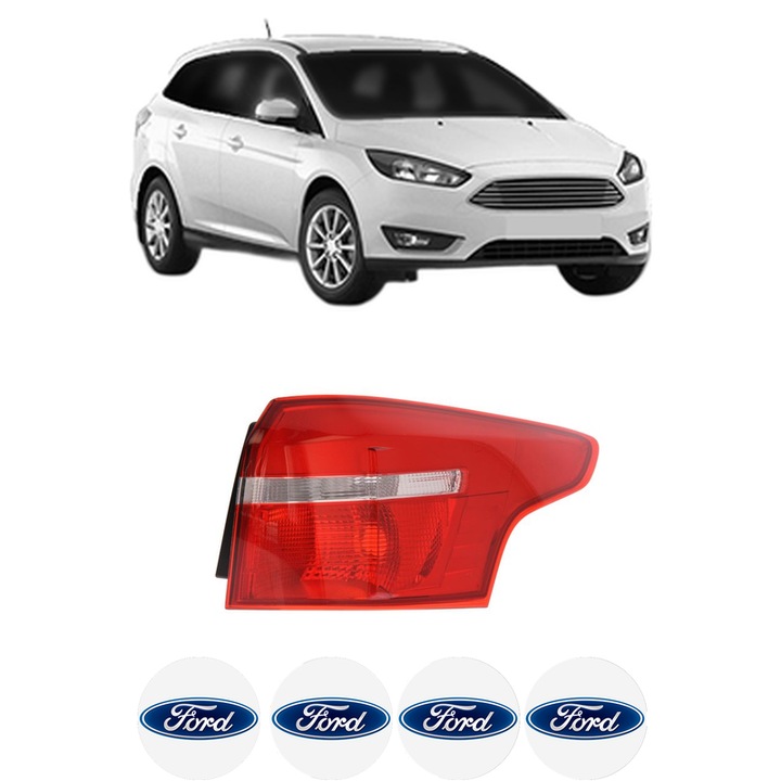 Lampa Stop Spate Dreapta FORD FOCUS III Estate Van din 2012-2020, Auto, DEPO, 4x Stickere auto cu FORD
