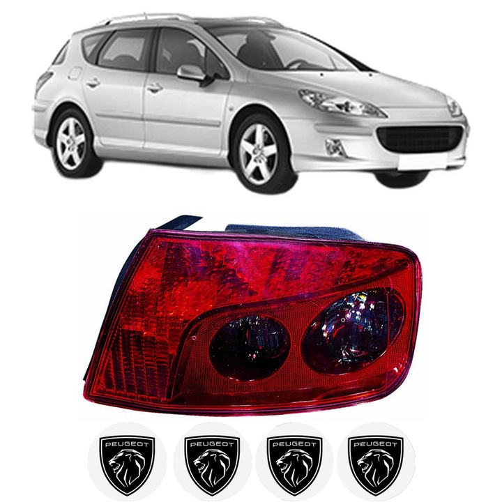 Lampa Stop Spate Dreapta PEUGEOT 407 SW (6E_, 6D_) din 2004-2010, Auto, DEPO, 4x Stickere auto cu PEUGEOT