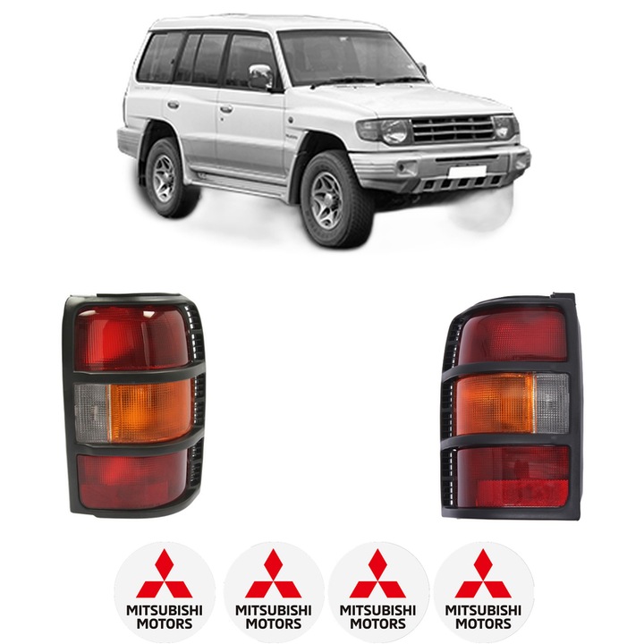 Set Stopuri Spate Stanga Dreapta MITSUBISHI PAJERO II (V3_W, V2_W, V4_W, V5_W) din 1990-1999, Auto, DEPO, 4x Stickere auto cu MITSUBISHI
