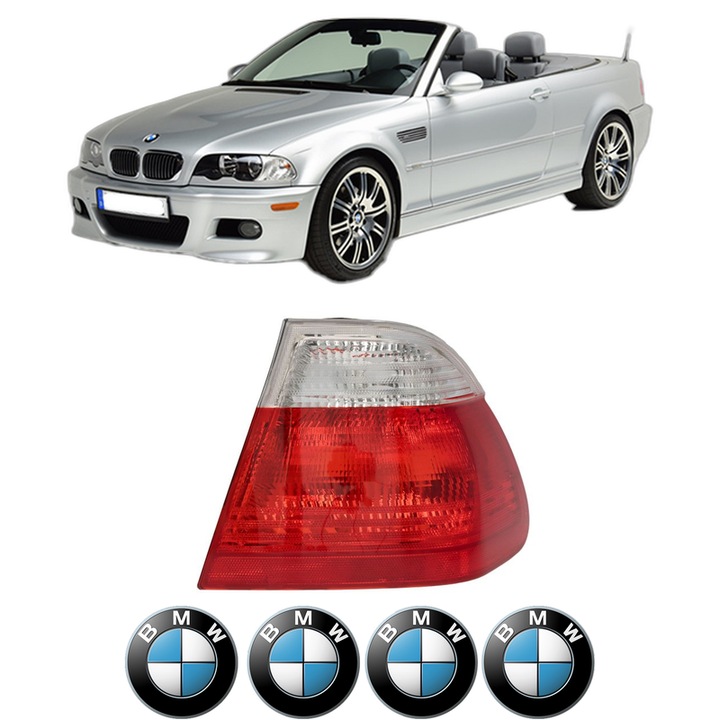Lampa Stop Spate Dreapta BMW Seria 3 Compact (E46) din 2001-2005, Auto, TYC, 4x Stickere auto cu BMW