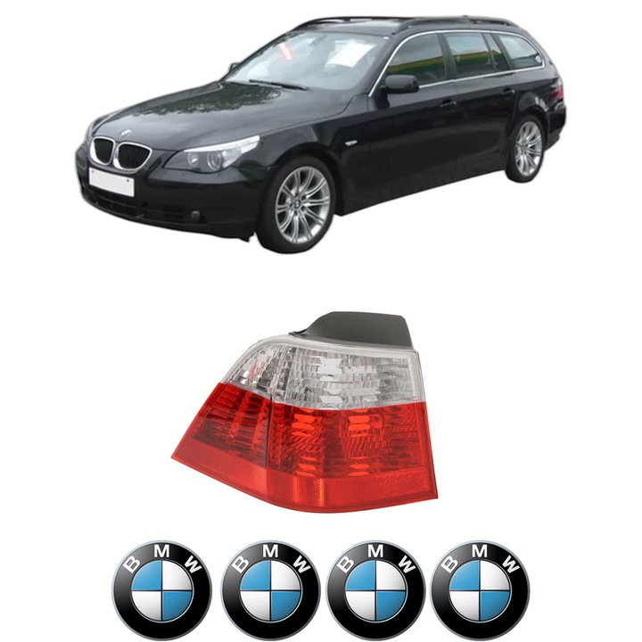Lampa Stop Spate Stanga BMW Seria 5 Touring (E61) din 2004-2010, Auto, DEPO, 4x Stickere auto cu BMW