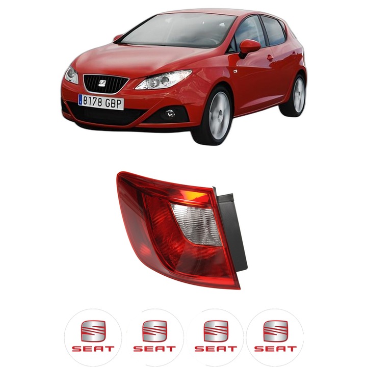 Lampa Stop Spate Stanga SEAT IBIZA IV Hatchback Van (6J1) din 2008-2015, Auto, TYC, 4x Stickere auto cu SEAT