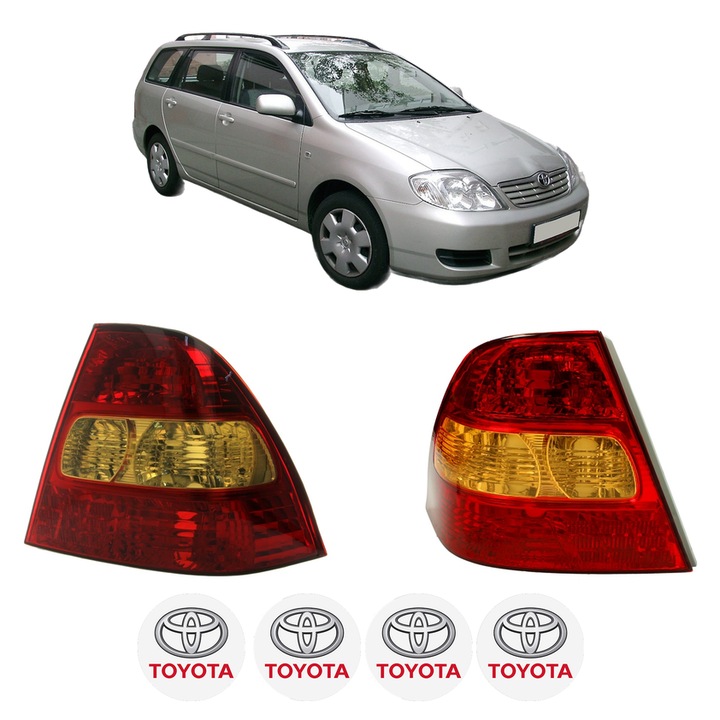 Set Stopuri Spate Stanga Dreapta TOYOTA COROLLA Estate (_E12_) din 2002-2007, Auto, DEPO, 4x Stickere auto cu TOYOTA