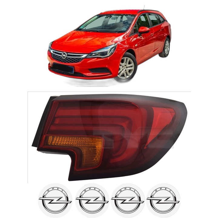 Lampa Stop Spate Stanga OPEL ASTRA K (B16) din 2015-2022, Auto, TYC, 4x Stickere auto cu OPEL