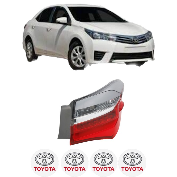 Lampa Stop Spate Dreapta TOYOTA COROLLA Saloon (_E18_, ZRE1_) din 2013-2019, Auto, DEPO, 4x Stickere auto cu TOYOTA
