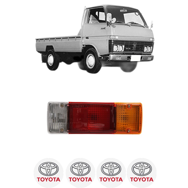 Lampa Stop Spate Stanga TOYOTA DYNA Platform/Chassis (_U_, _Y_) din 1984-1987, Auto, DEPO, 4x Stickere auto cu TOYOTA