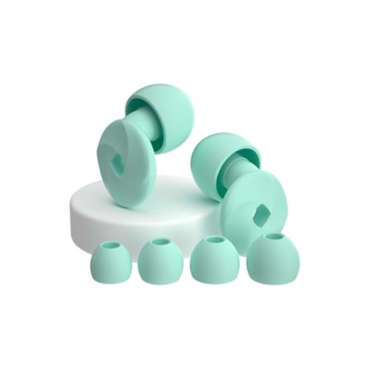 Casti pentru somn, reutilizabile, anti-sforait, verde