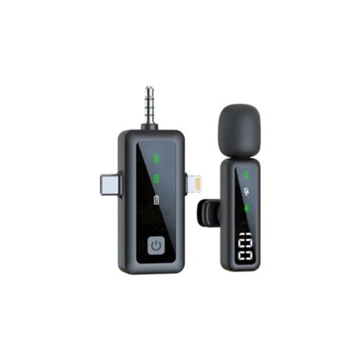 Microfon lavalier wireless Eifson H68, set 3 in 1