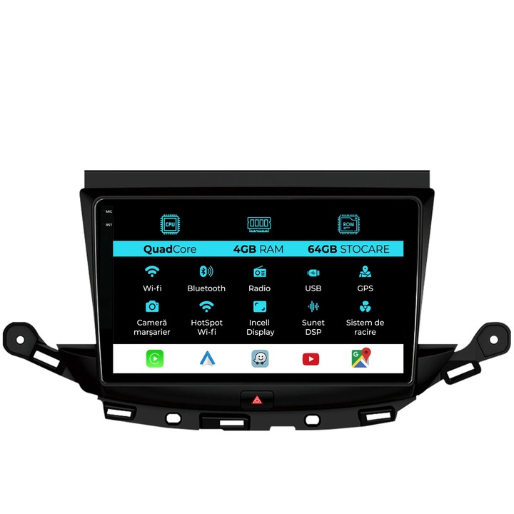 Navigatie Dedicata Opel Astra K (2016 - 2020), QuadCore, 9 Inch, 4Gb Ram, 64Gb stocare, Carplay