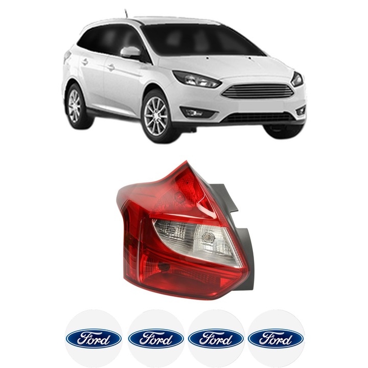 Lampa Stop Spate Stanga FORD FOCUS III Estate Van din 2012-2020, Auto, TYC, 4x Stickere auto cu FORD