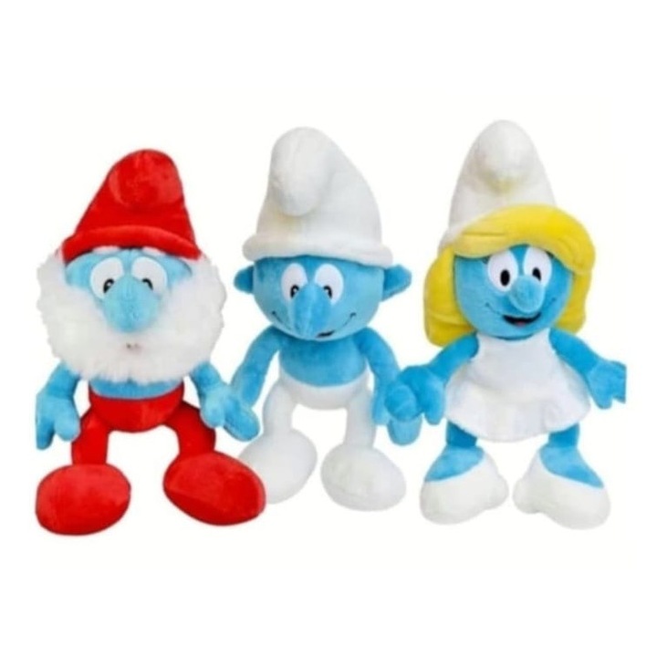 Set 3 Mascote de plus, Strumf, multicolor, 25 cm