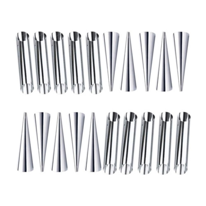 Set 20 forme tubulare pentru prajituri, inox