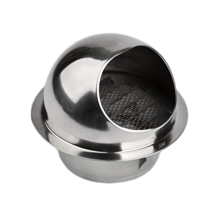 Grilaj de ventilatie rotund 6", otel inoxidabil 304, pentru perete, 150mm